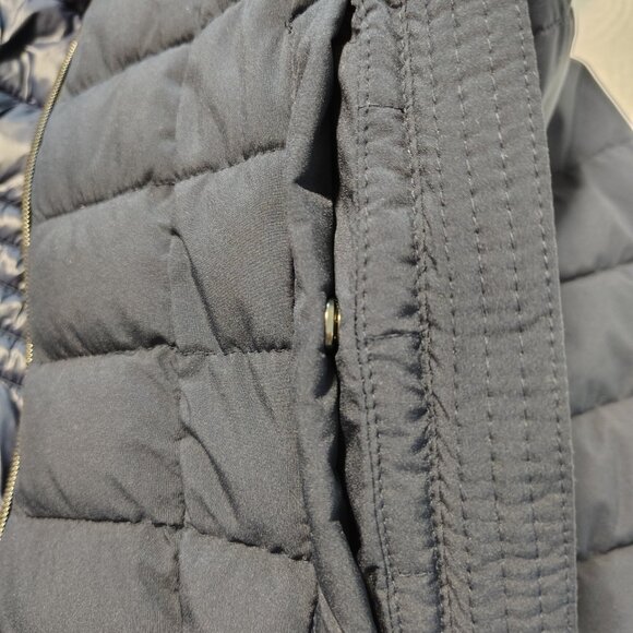 DKNY Jacket Navy Blue - Attached Hood - Attached Inner Vest with Zipper - Small - Picture 3 of 6